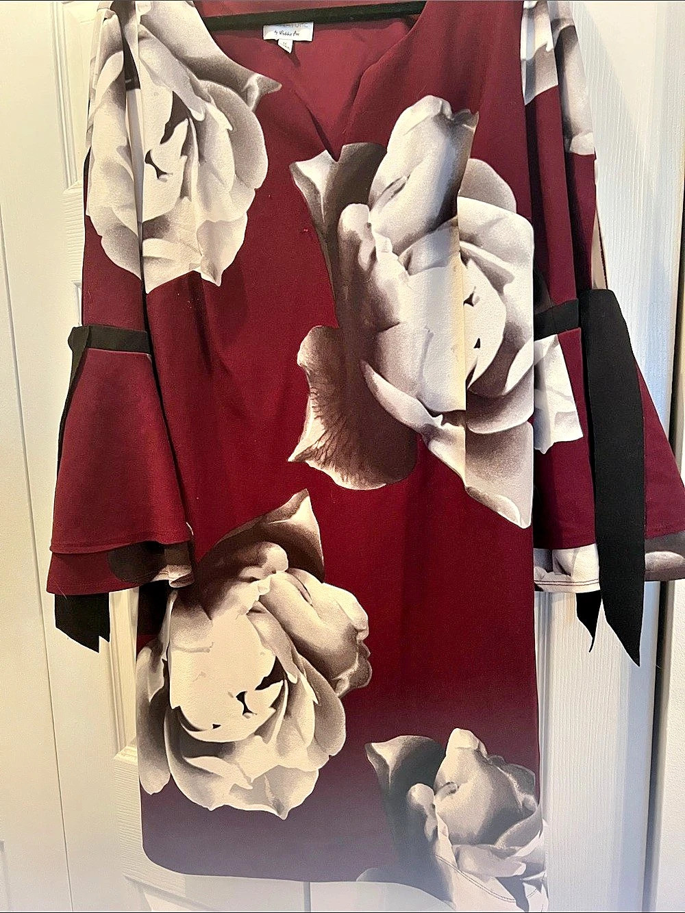 Floral Maxi Dress in Burgundy & Black